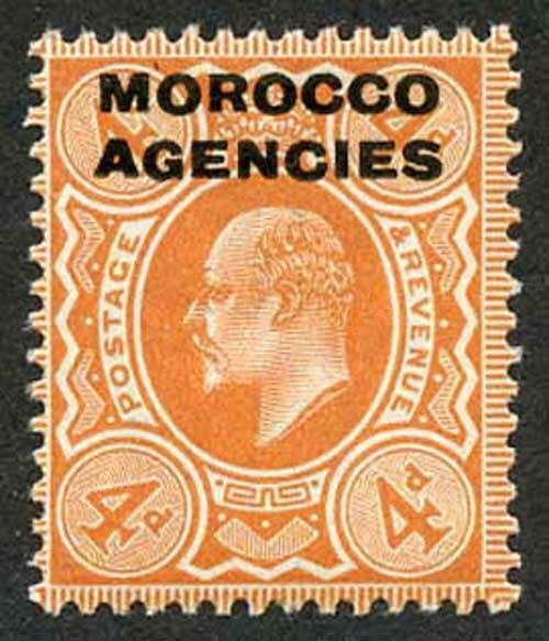 Morocco Agencies SG35a 1907 4d Orange-red U/M