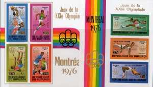 Burundi 1976 Sc#499/C240 MONTREAL OLYMPIC GAMES 2 Souvenir Sheets IMPERF.MNH