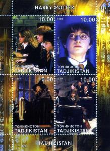 Tajikistan 2001 HARRY POTTER Sheet (4) Perforated Mint (NH)