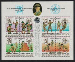 Cook Is. Scouts Lord Baden-Powell MS 1983 MNH SG#MS874