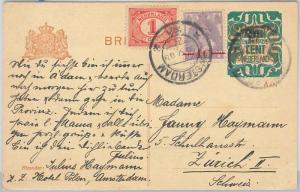 56241 - NETHERLANDS - POSTAL HISTORY -  Stationery card to SWITZERLAND 1921