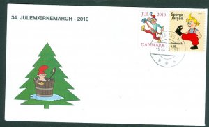 Denmark Cover. 2010. Nyk.Mo “Christm. Seal Walk # 34. Sc# 1482.Santa Drop Porrid