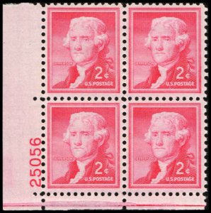 US #1033 JEFFERSON MNH LL PLATE BLOCK #25056