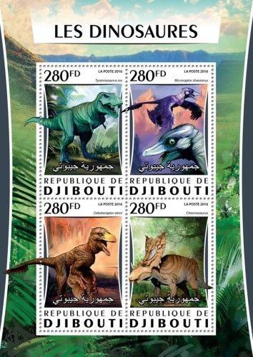 Djibouti Dinosaurs Prehistoric Animals Fauna MNH stamp set