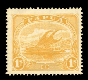 Papua New Guinea #56 Cat$14, 1911 1sh yellow, hinged