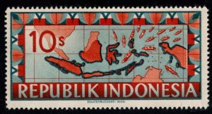 Republic of Indonesia Scott 54 MH* Map of Indonesian Archipelago with ships