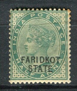 INDIAN STATES; FARIDKOT 1890s early classic QV issue Mint hinged 1/2a. value