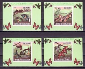St. Thomas, Mi cat. 4108-4111. Butterflies issue on 4 Deluxe s/sheets. ^