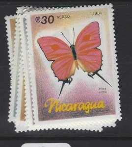 Nicaragua Butterfly SC 1567-73 MNH (5gvg) 