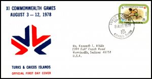 Turks and Caicos 355 Sports Typed FDC