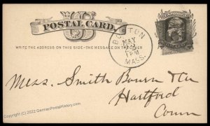 USA 1800s Boston Mass Negative Letter C Fancy Cancel Cover 94996