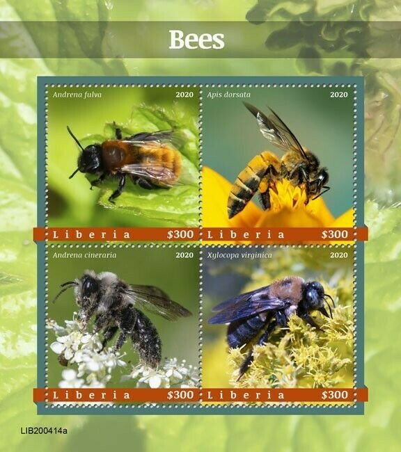 2020/10- LIBERIA - BEES       4V    MNH **