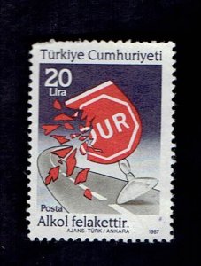 TURKEY SCOTT#2369 1987 20L ROAD SAFETY - MNG