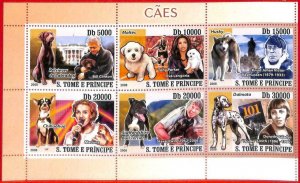 A4437 - SAO TOME & PRINCE - ERROR MIPERF: 2008 Dogs, Maltese, Clinton,...-