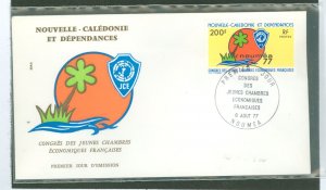 New Caledonia 429 1977 junior economic chamber of congress, unaddressed, cacheted cover