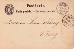 Switzerland 1880 Postal Card Stationery Clarens to Vevey Carte Postale