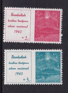 Indonesia  #B154-B155  MNH  1963  erupting volcano