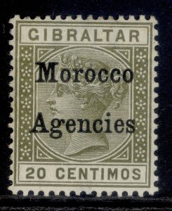 MOROCCO AGENCIES QV SG11, 20c olive-green, M MINT. Cat £15.