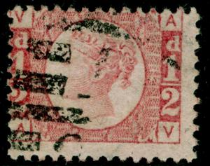 SG49, ½d rose PLATE 12, USED. Cat £22. AV