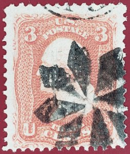 United States, Scott #94, F-VF used, couple short perfs, nice 8-wedge floret cxl