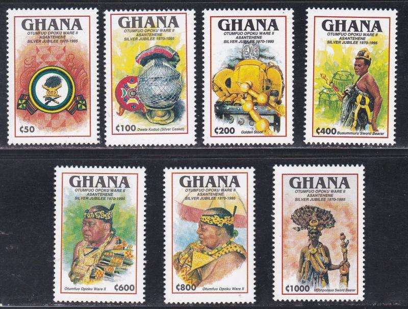 Ghana # 1828-1834, Asantehene 25th Anniversary, NH, 1/2 Cat.