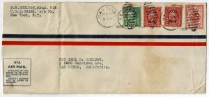 Canal Zone 1929 U.S.S. Omaha cancel on airmail cover to the U.S., Scott UC1