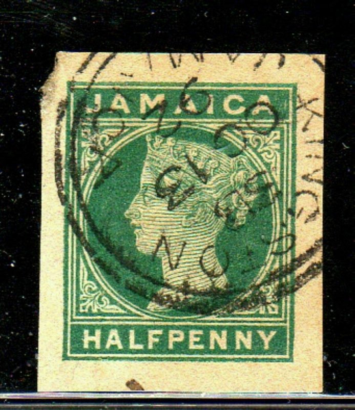 JAMAICA #13   1872  1/2p QUEEN VICTORIA  IMP. F-VF  USED  a