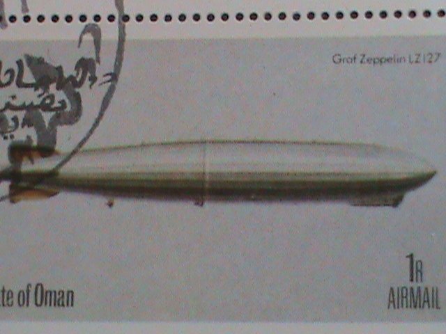 OMAN STAMP -1977 WORLD FAMOUS AIR SHIPS-ZEPPELIN -CTO FULL-SHEET VERY FINE