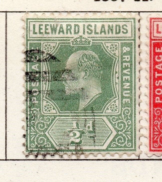 Leeward Islands 1907-11 Early Issue Fine Used 1/2d. 261149