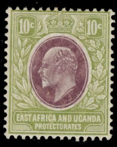 EAST AFRICA and UGANDA EDVII SG37, 10c lilac & pale olive, M MINT. Cat £13.