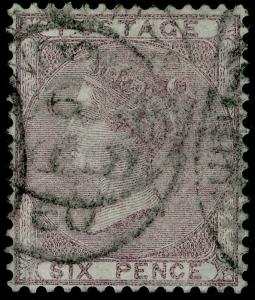Sg70b, 6d pale lilac, good used. Cat £275. THICK PAPER