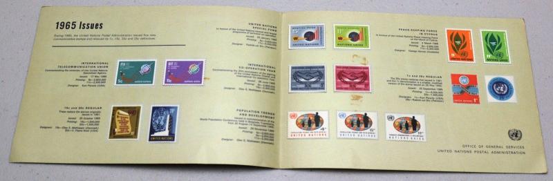 Souvenir Folder UNITED NATIONS Postage Stamps Collection 1965 MINT LH