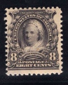 US STAMPS #306 8c MINT OG H LOT #82492-7