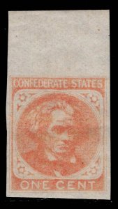 MOMEN: US STAMPS CSA #14 IMPERF MINT OG NH VF+ PF CERT LOT #89178