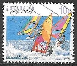 Australia 1990 10 cents Sports, Sailboarding, used, Scott #1115