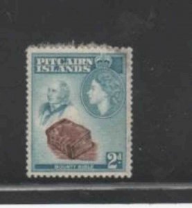 PITCAIRN ISLANDS #22 1957 2p QEII & JOHN ADAMS MINT VF LH O.G