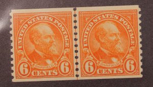 Scott 723 - 6 Cents Garfield - MNH - Joint Line Pair - SCV - $82.50