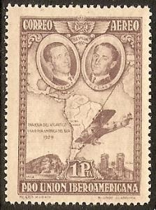 Spain C 55a Mint OG 1930 1p brn vio Map CV $65.00