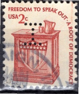 USA; 1981: Sc. # 1582b: Used Single Stamp W/Perfins