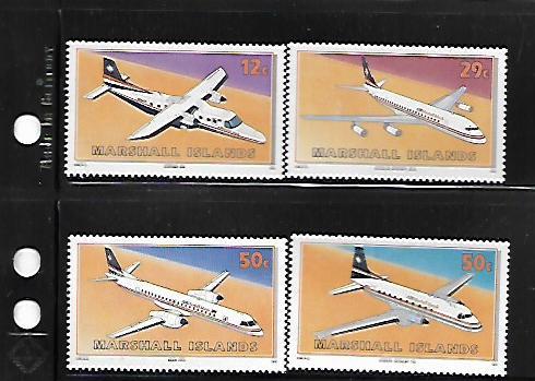 MARSHALL ISLANDS,407-410, MNH, AIRPLANES