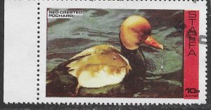 Staffa 1974 Ducks. Red Crested Pochard. cancelled.