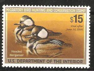 Duck Stamp RW 72   2005 - 2006  Hooded Merganser