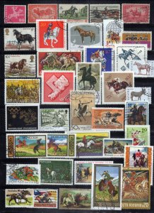 Horse Stamp Collection Used Paintings Farm Animals Pets ZAYIX 0424S0307
