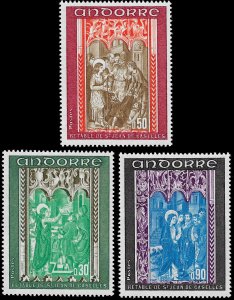Andorra (Fr.) 1971 Sc 207-09 MNH xf Cathedral stained glass