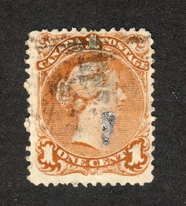 Canada L.Q. Used Stamp; #22-1c Fine+ Used  Guide Value = $100.00