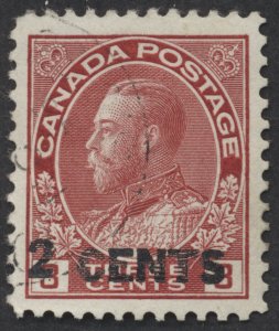 Canada #139 2c on 3c George V Admiral VF Used Light CDS Cancel