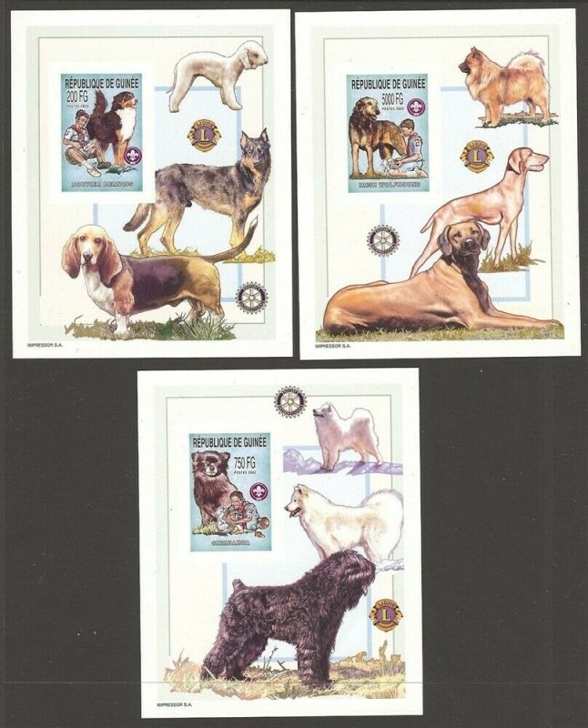 2002 Scouts Rotary Lions Guinea dogs 3 SS Imperf