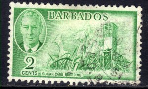 Barbados 1950 KGV1 2 ct Emerald Green Sugar Cane SG 272 ( J561 )