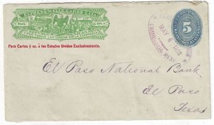 Mexico 1890 Wells Fargo Express Co. imprint on 5c stationery used from Chihuahua