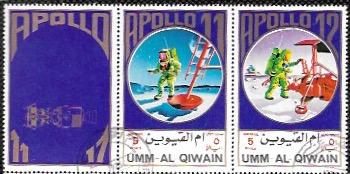 Ajman 1972  Set of 8 stamps - Apollo 11 - 17. Astronauts, Lunar, Rover